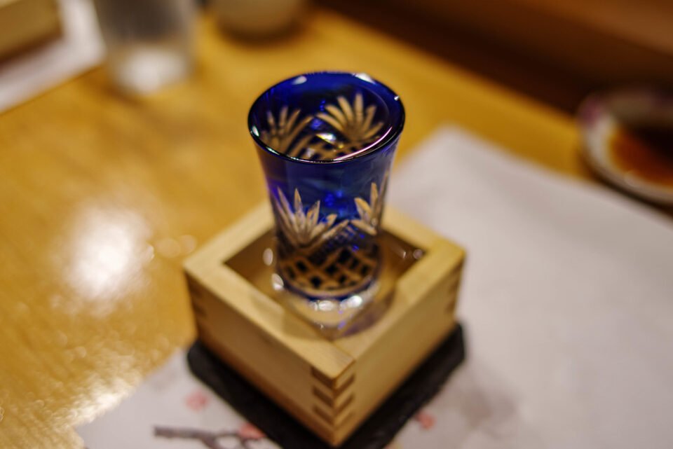 切子に日本酒