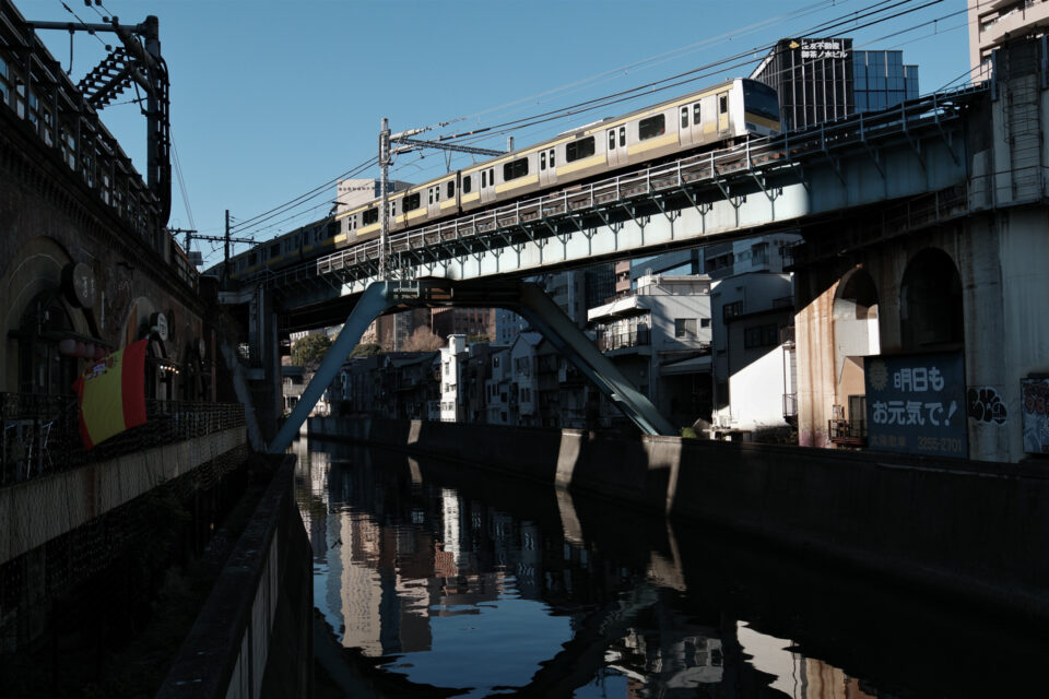 神田川と総武線の高架橋