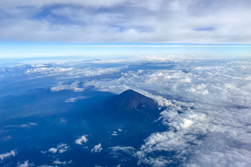機上から富士山
