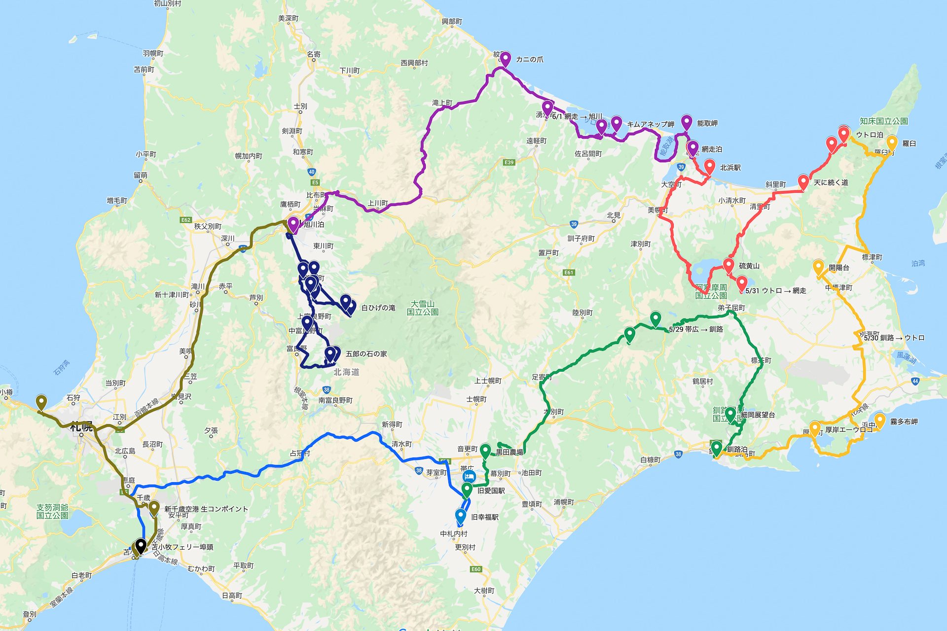 フェリーに乗って行く北海道ドライブ旅行 概要編 酔人日月抄外伝