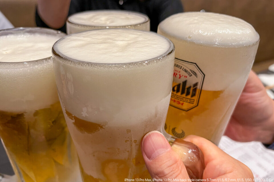 ビールで乾杯