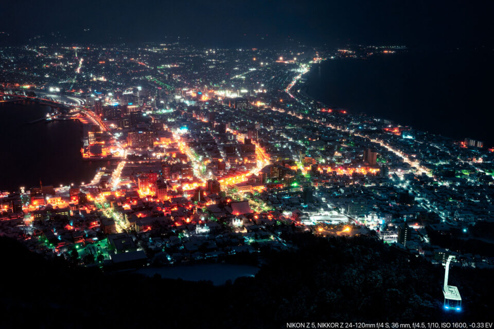 函館山から冬の函館夜景