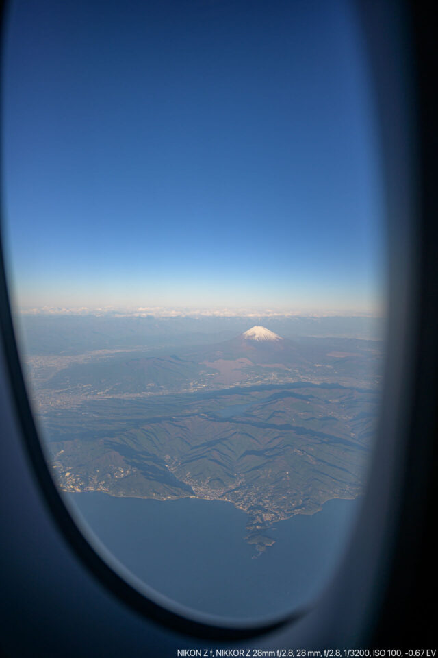 機窓の富士山